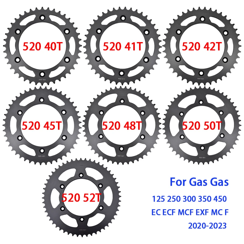 

520 Chain 40T 41T 42T 45T 48T 50T 52T Rear Sprocket for Gas Gas 125 MC 250 300 350 450 EC ECF MCF EXF MC F 2020 2021 2022 2023