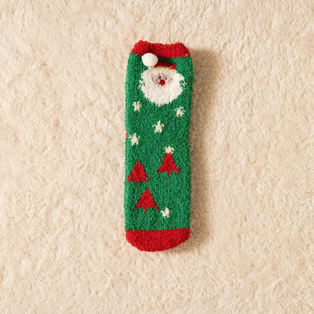 

Рождественская шапка, зимняя лось, Санта-Клаус, снеговик, домашние носки, носки средней длины, бархатные носки кораллового цвета, рождественские носки, женские чулочно-носочные изделия