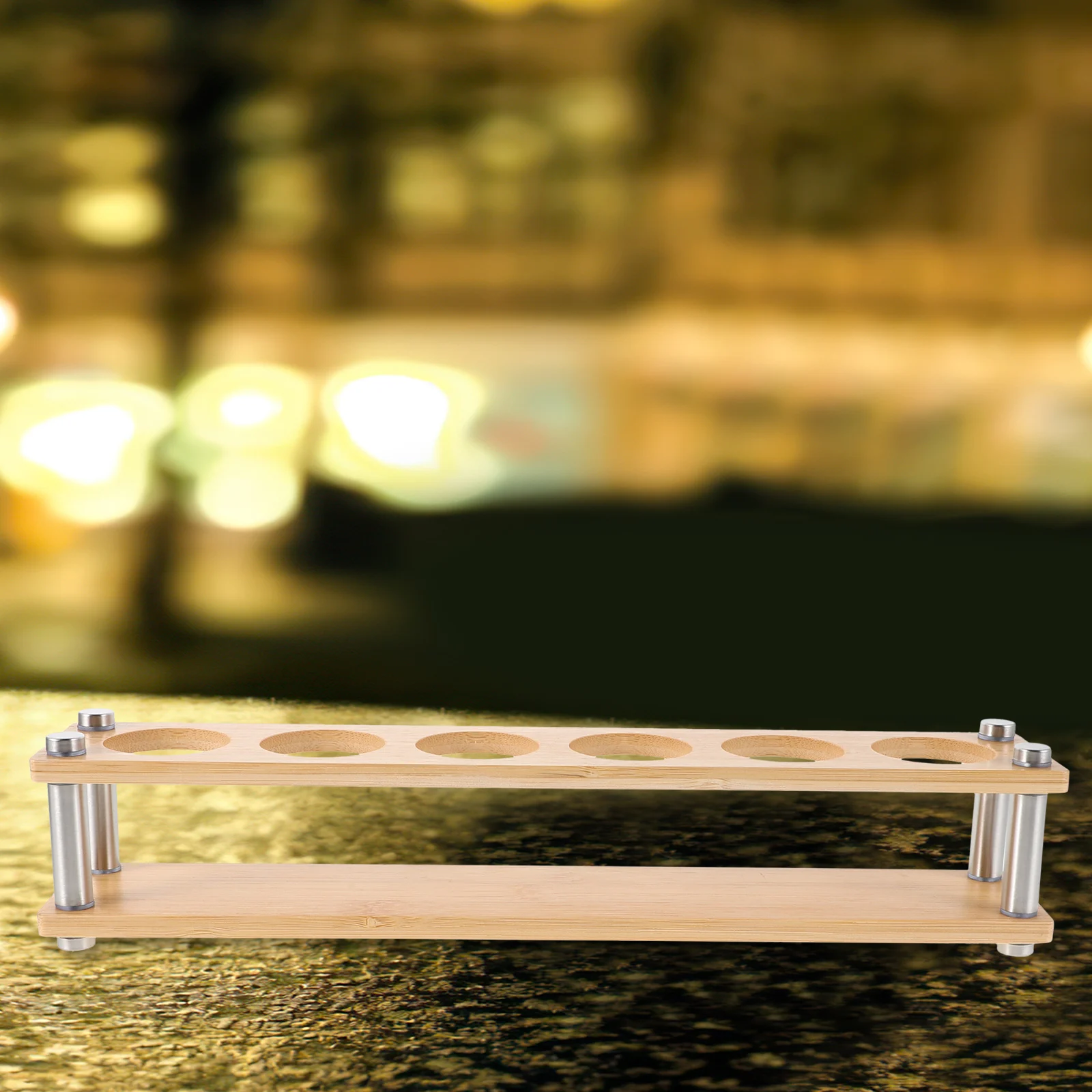 

White Glass Holder Bar Club Tray Drinking Glasses Stand Storage Rack Shot Display Wooden Desktop Cup Holderwine