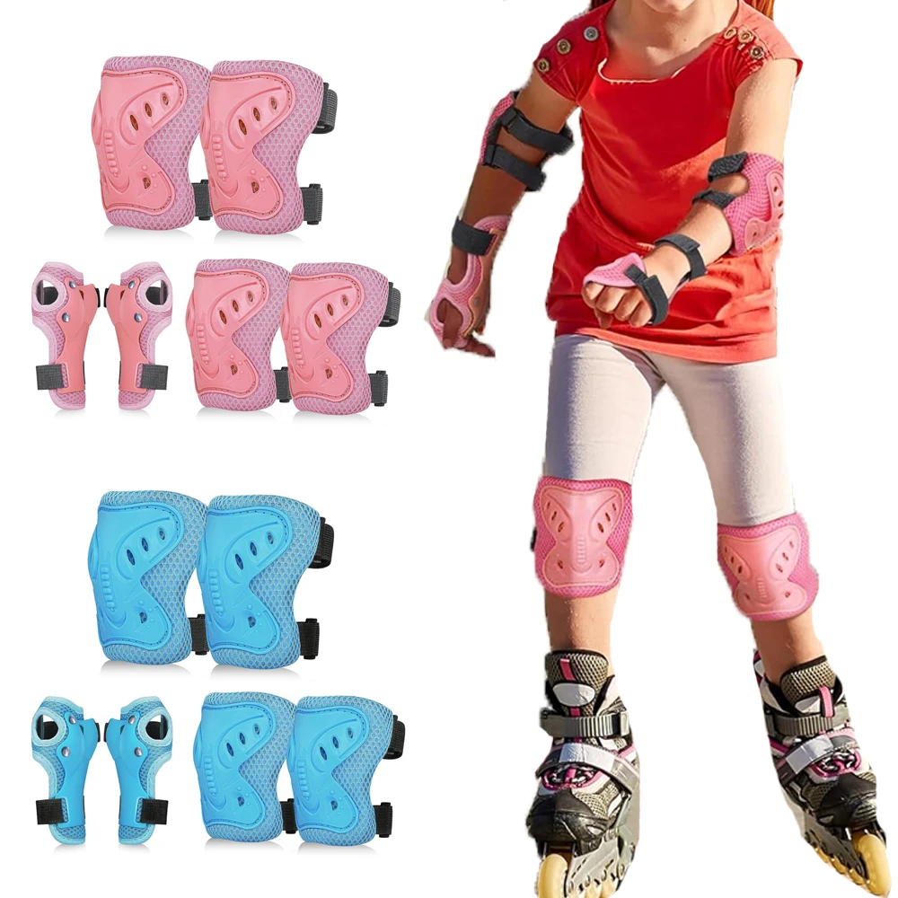 

Наколенники и налокотники 6 в 1 с защитой запястий для детей 3-10 лет, защитное снаряжение для катания на коньках, велосипедах, роликах, самокатах