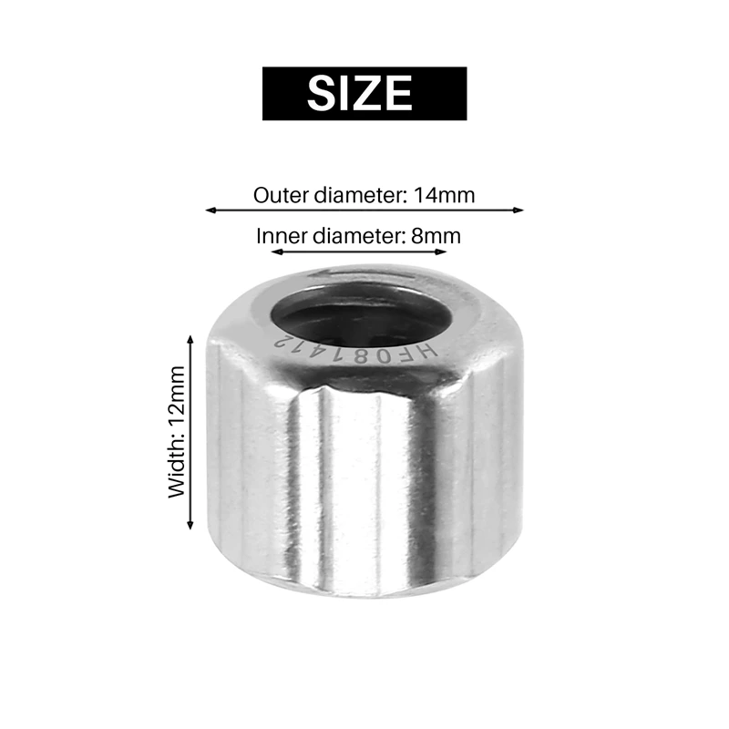 8X14x12mm แบริ่งเข็มลูกกลิ้งเข็มทางเดียวด้านนอก HF081412 10ชิ้นสำหรับอุตสาหกรรมการผลิต