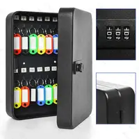 Combination Key Cabinet 20 Key Hooks Locking Key Safe Box with Code Security Lock Wall Mount Keys Storage Box Safe Deposit Box 1