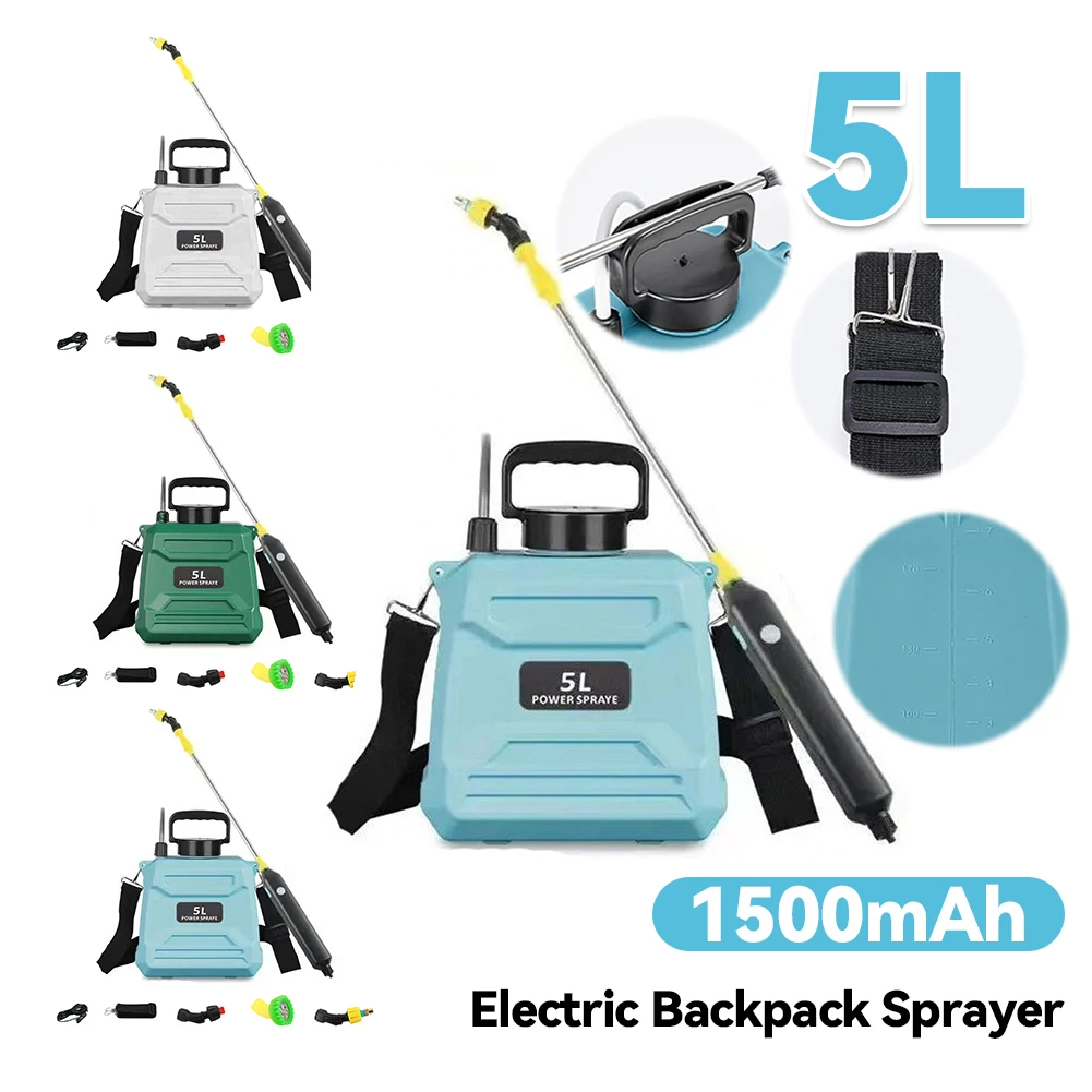 

5L Shoulder Pesticide Sprayer Garden Water Sprayer USB Rechargeable Lawn Sprinkler 3 Modes Multi-Function for Garden Irrigation