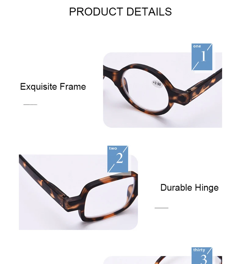 NONOR Round Square Asymmetric Reading Glasses For Women Men Presbyopia Eyeglasses Optical Frame Eyewear