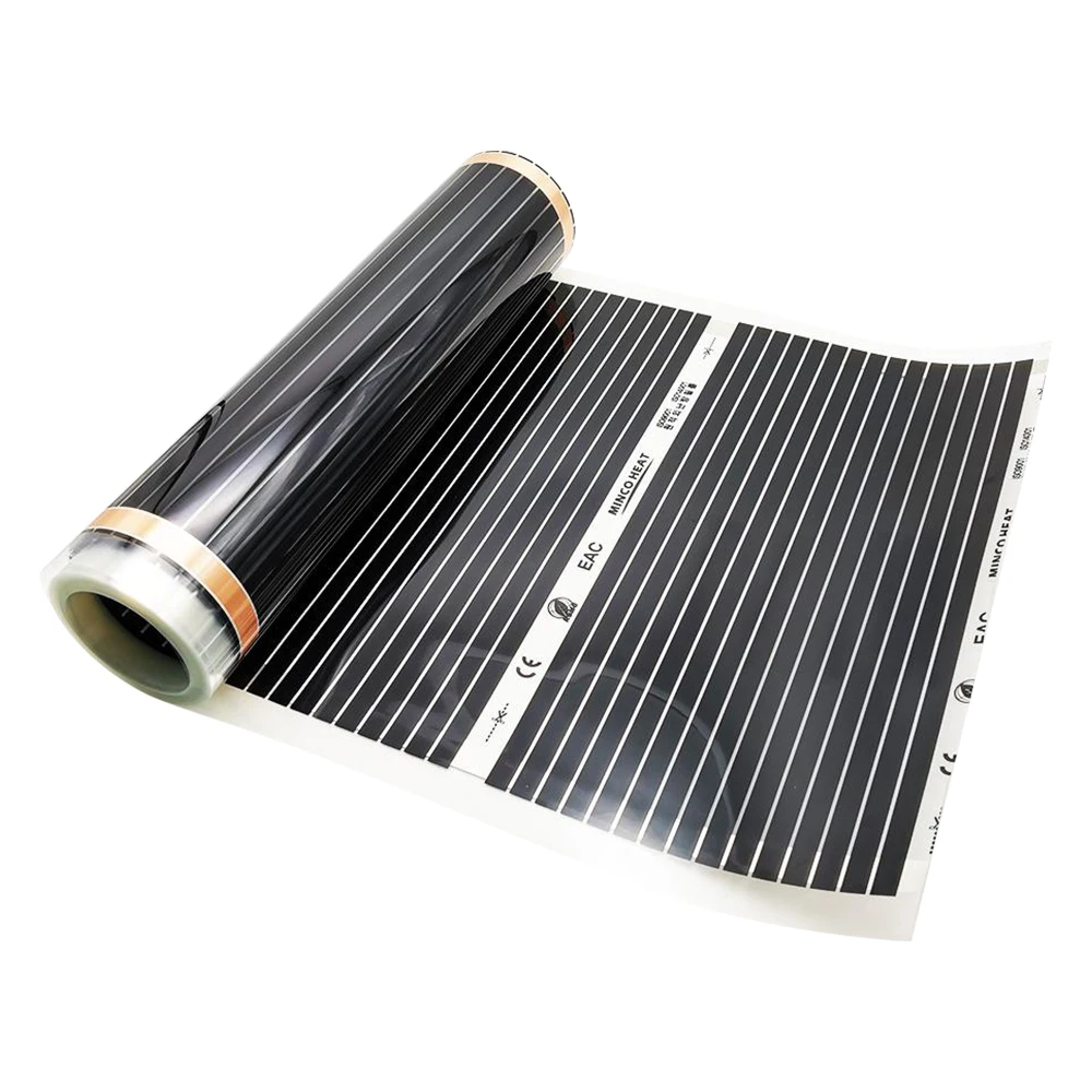 Minco Heat 2 Square Meters AC 220V  220w Infrared Underfloor Heating Film with WiFi Thermostat Clamp and Insulation Paste