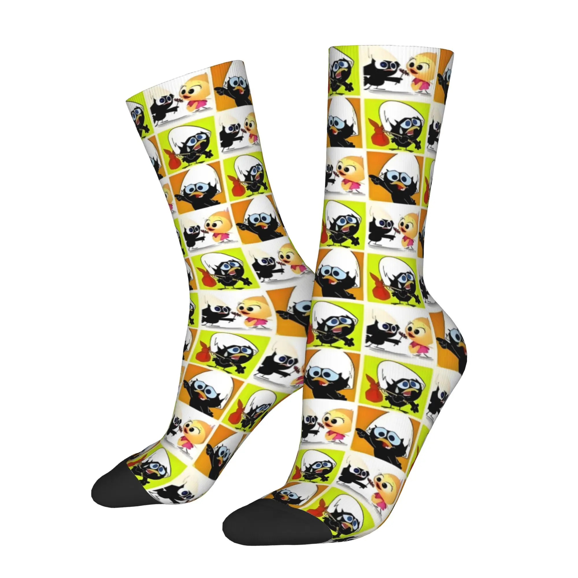 Cool Men's Italy TV Cartoon C-Calimero Dress Socks Unisex Breathbale Warm 3D Printed Manga Anime  Crew Socks