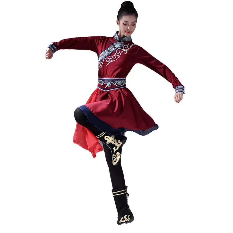 Mongolian Dance Costume Traditional Costume Female National Dance Tibetan Practice Clothes Mongolian Ancient Yangko Dance