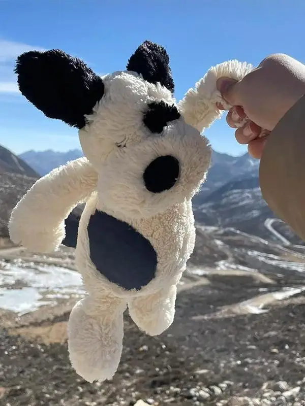 

y Little Bla And White Spot Dog Doll Plu Toy Sp Canion Doll Gift Soft PP Cotton Material Pirate Spot Dog Doll