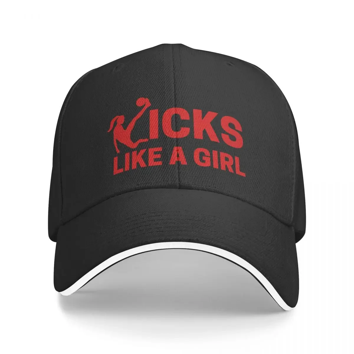 Kicks Like A Girl - Red Baseball Cap Rave funny hat Hat Beach Caps For Women Men's