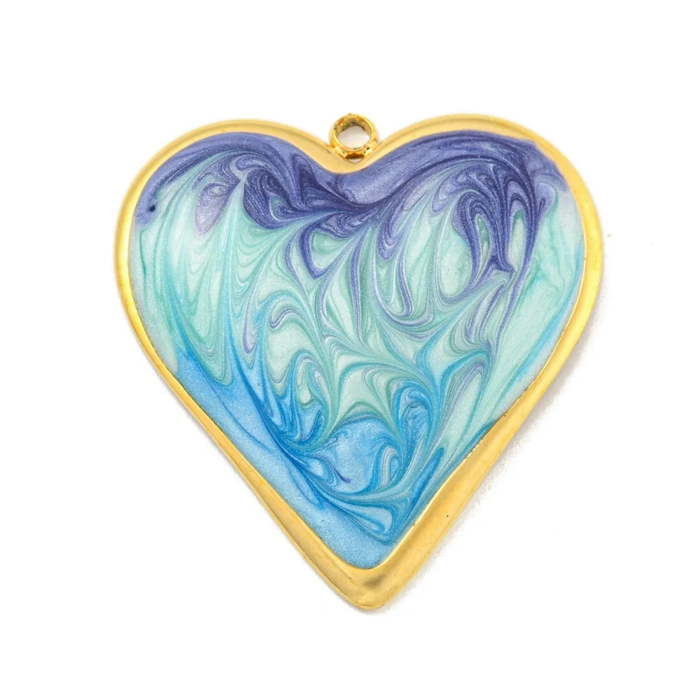 10Pcs Heart Charm 304 Stainless Steel Enamel Valentine Pendants for Jewelry Making DIY Earrings Necklace Brcaelets 31x29x3.5mm