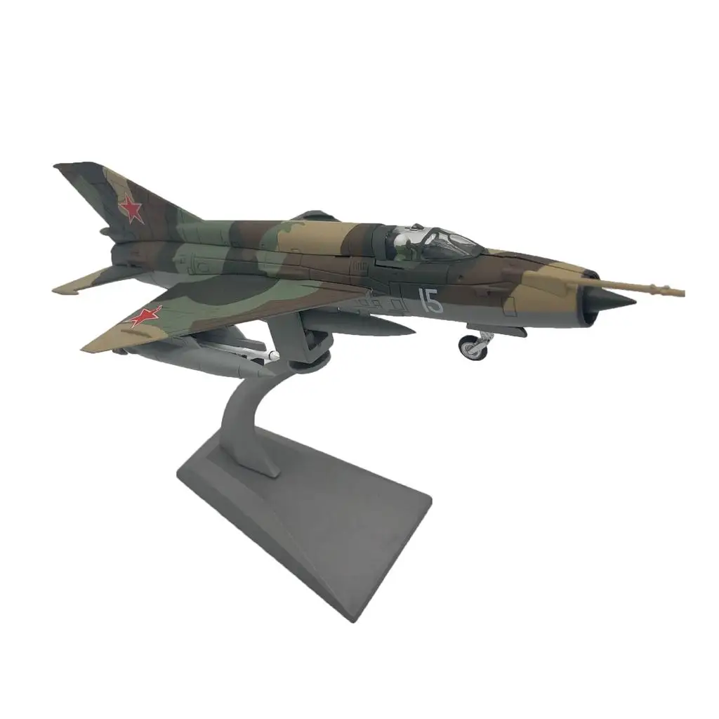 Avión de combate MIG 21 a escala 1:72, modelo del ejército, avión, decoración de la habitación de la oficina en casa