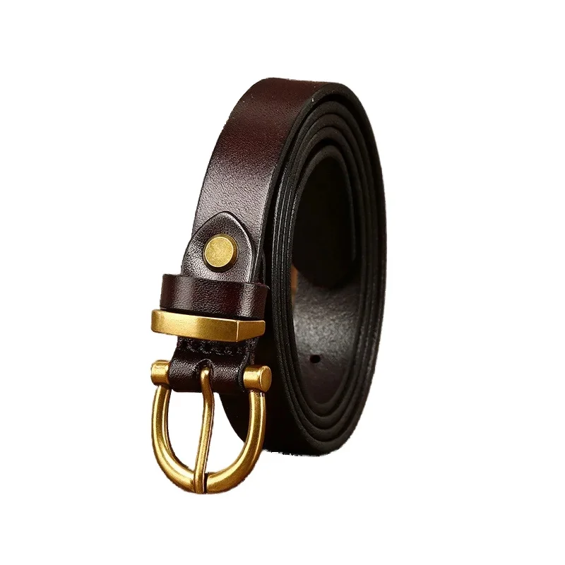 

1.8cm horseshoe buckle genuine leather belt for women korean style trendy casual versatile retro top layer cowhide belt