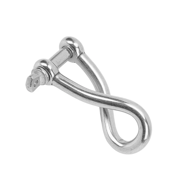 4/5/6/8/10/12mm Twisted Shackle Screw Pin Rustproof Screw Pin Shackle for Sailing Marine Grade Stainless Twist Shackle