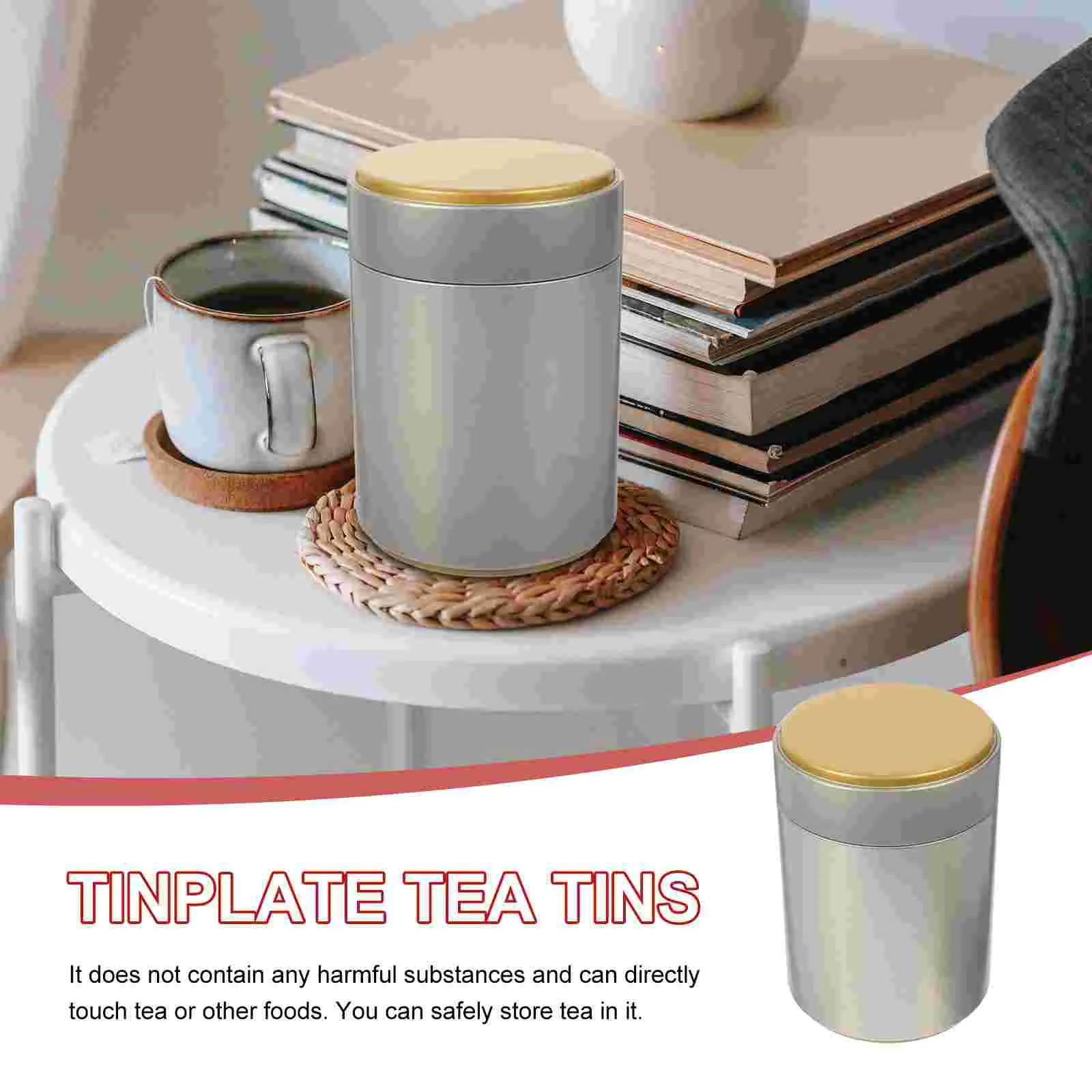 Tinplate Tea Storage Canister Decoration Cereal Container Sealing Multipurpose Airtight Lid Metal Box