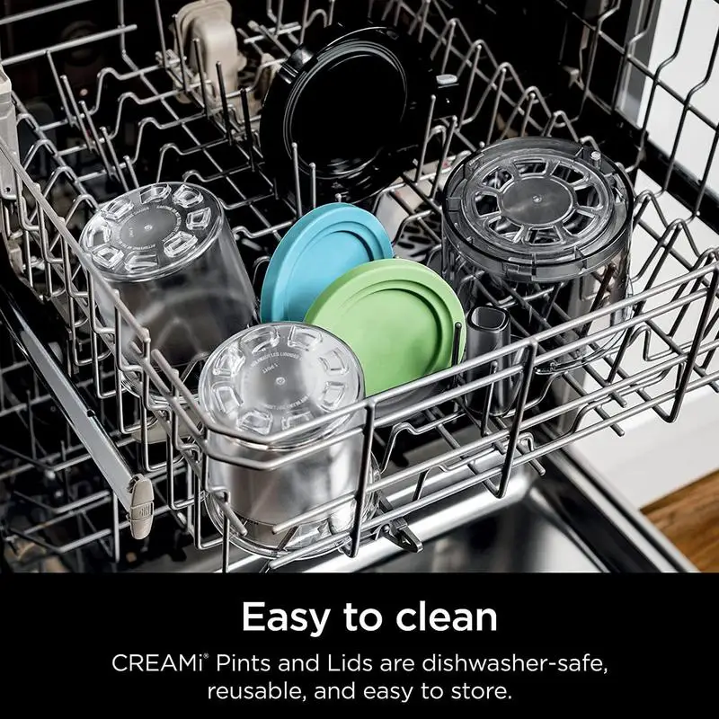 Ninja Creami Deluxe 11-in-1 XL Family Size NC500/NC501 Pints 4 Pack 24 oz Dishwasher Safe BPA-Free Leak Proof Assorted Colors