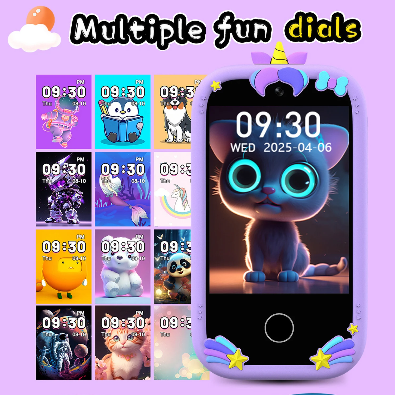 

New Children Smart Phone Educational Toy 2.8 inch Touch 16Game Music Player Seflie Baby Phone for Kid 3-12 Years Brithday Gifts