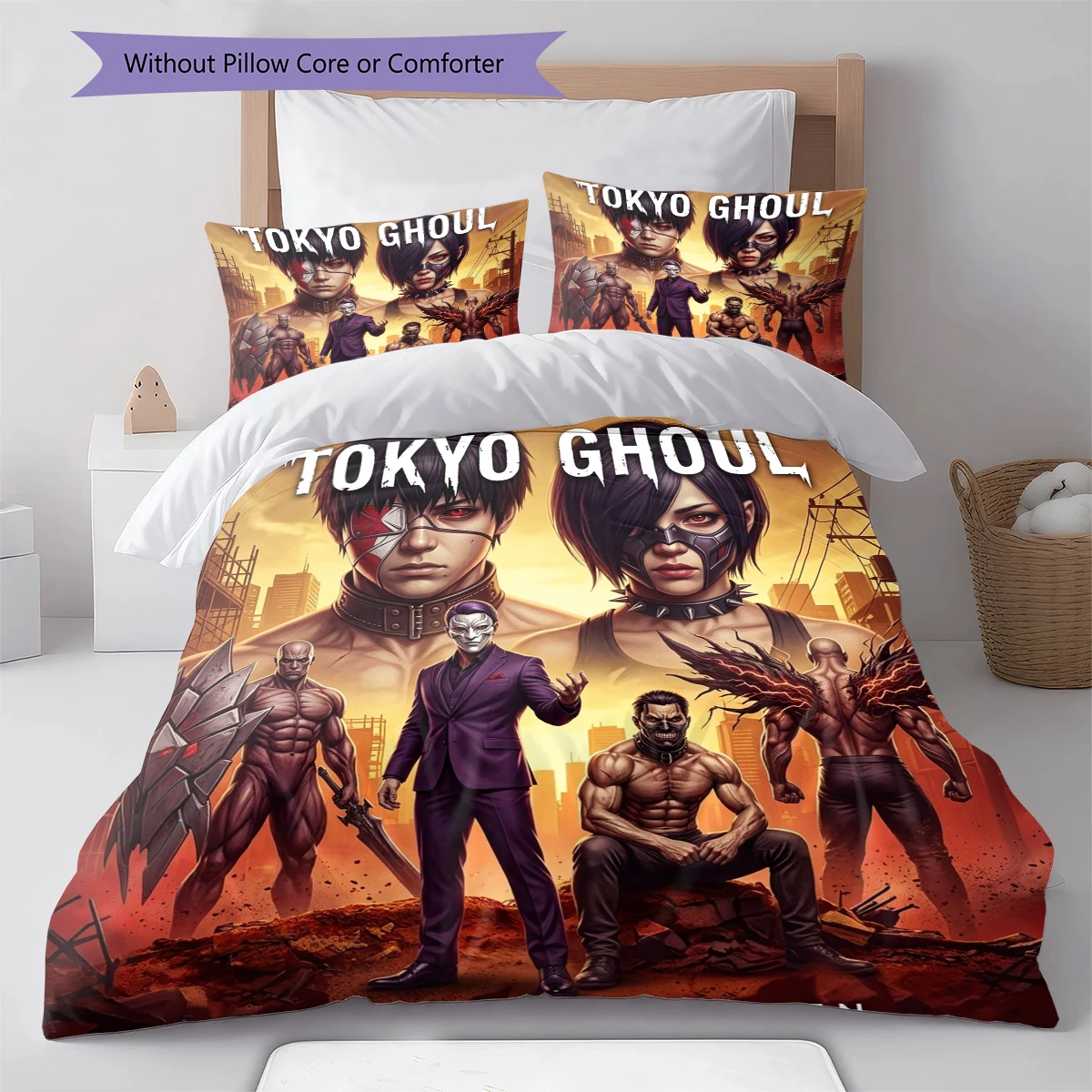 Tokyo Ghoul Comfortable Duvet Cover Soft, Kids Bedding Gift, Extra Large Different Sizes -HE134