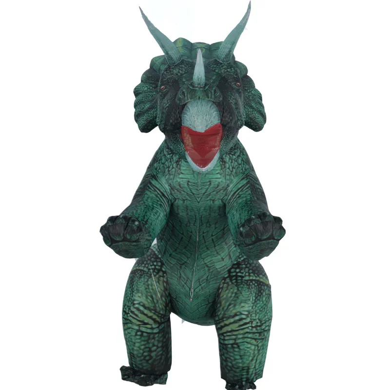 Disfraz inflable de t-rex para adultos, hombres, mujeres, niños, dinosaurio, dibujos animados, Halloween, tricota, vestido de lujo