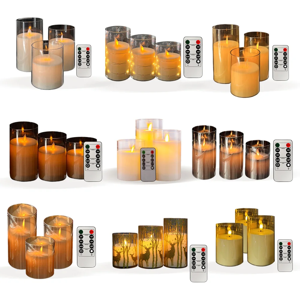 LED Candles Lights Remote Control Electronic Candle Lamp Flameless Decorative Candle Lamp for Wedding Bar Church Decor