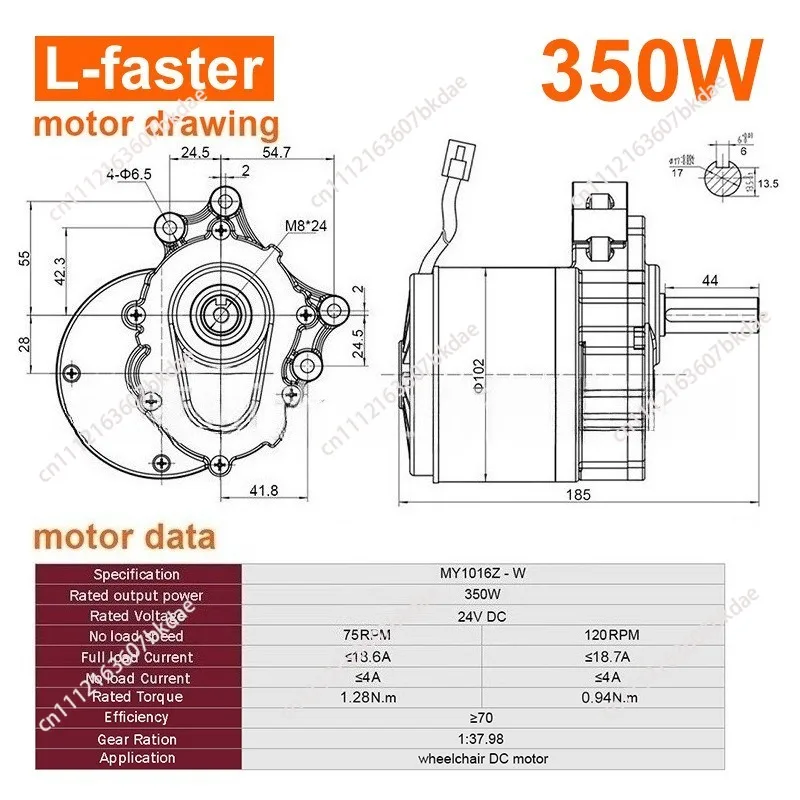 4WD 1000W Electric Four Drive kit 4.10-4 Off-road Tires 10 Inch Wheel Hub Cart 250W Motor With Wireless Remote Control