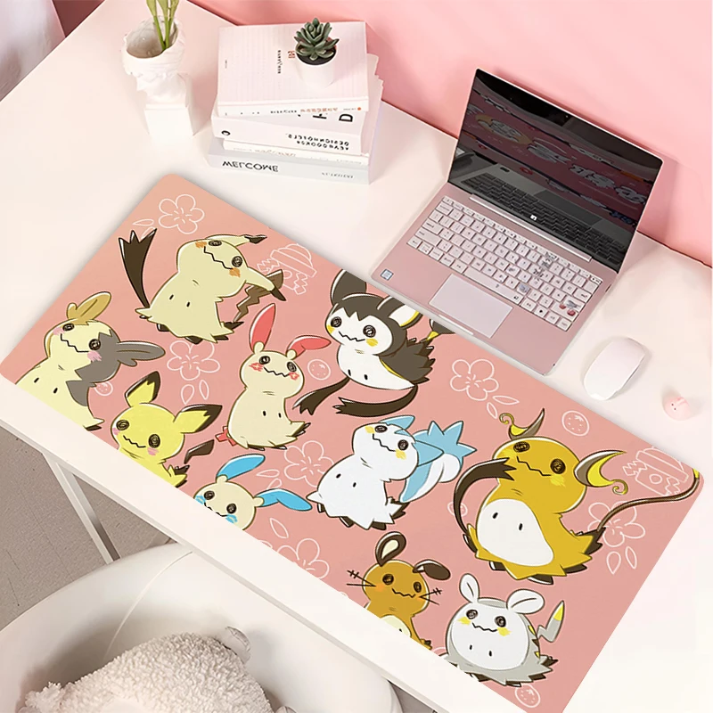 Bantalan Mouse Laptop Anime lucu m-mimikyu alas meja Keyboard dekorasi meja karet alami bantalan Mouse Panjang karpet kantor pinggiran mengunci