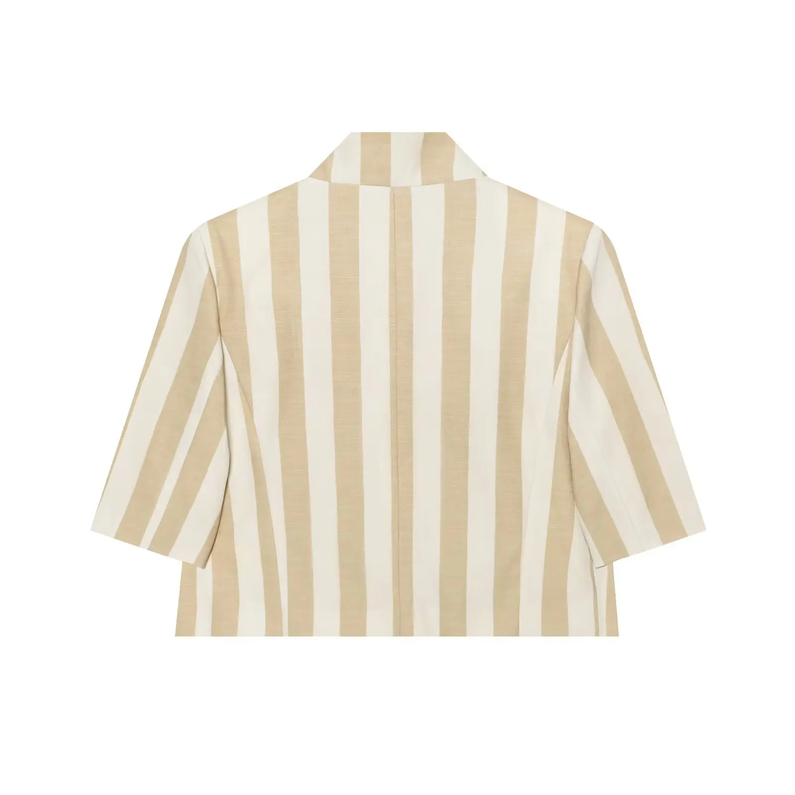 KONDALA Damen Pendler-Schicker Gestreifter Blazer 2026 Sommer Trendiger High-Street Stehkragen-Blazer Eleganter Lässiger Kurzarm-Blazer – Detail 4