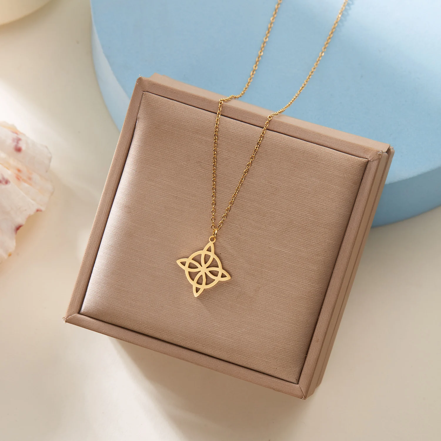 Skyrim Wicca Witchcraft Witch Knot Necklace Stainless Steel Necklaces Fashion Jewelry Gift For Women Men