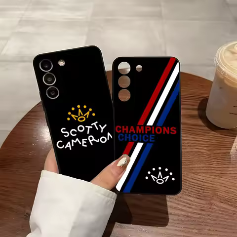 King Crown Scotty Camerons Phone Case For Samsung S25 S24 FE S23 S22 S21 Plus S20 Ultra Note20Ultra Black Soft Shell