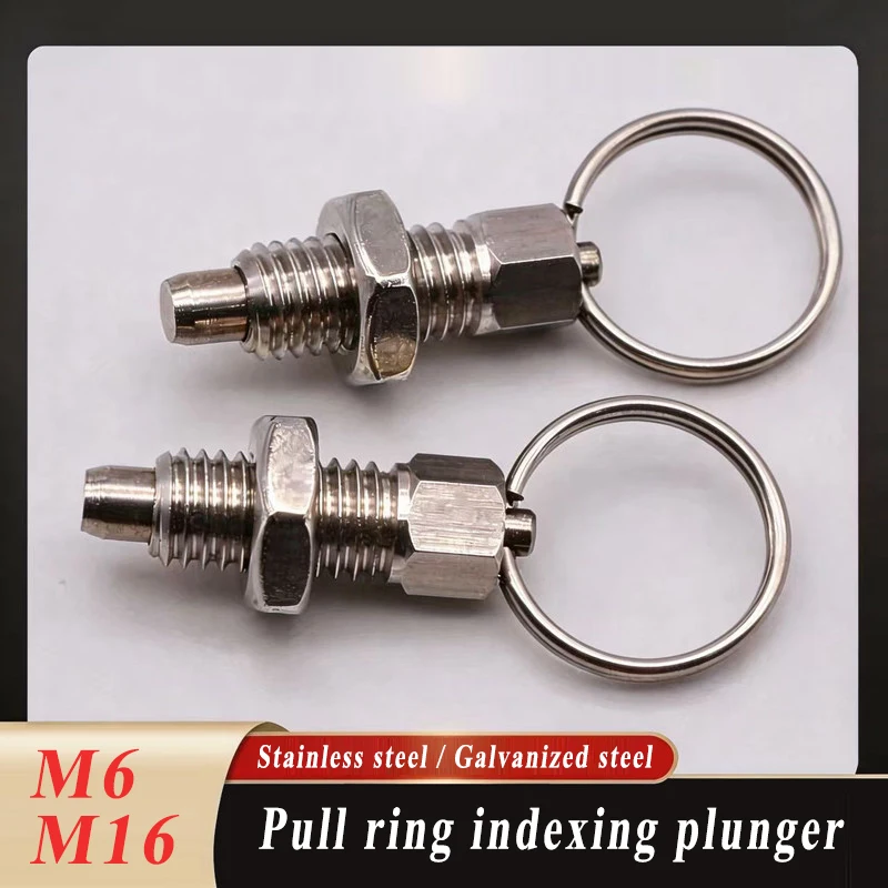 Pull ring Plunger Knob Plunger Stainless Steel Pull Ring Indexing Plunger Spring Positioning Pin M6-M10 M12 M16 Locking Plunger