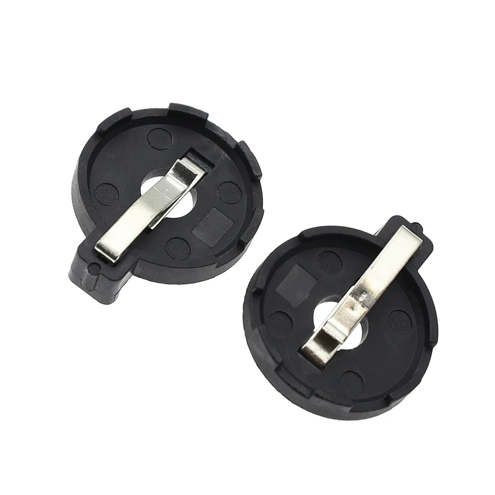 CR2032 battery holder 3V button base with spring clip LIR2032 ML2032 horizontal plug-in battery holder