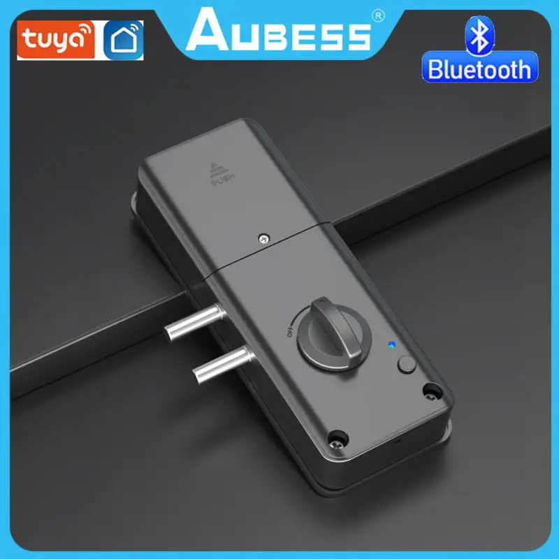 AUBESS Tuya APP Remote Control Automatic IC Card Motor Lock Invisible No Drill Hole Installation For Wooden Door