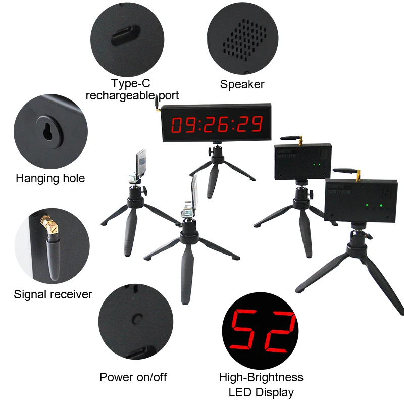 นาฬิกาจับเวลาแข่งขันแบบไร้สาย CHEETIE CP99 ใช้แบตเตอรี่ ไฟ LED สำหรับการแข่งขันวิ่งระยะสั้น