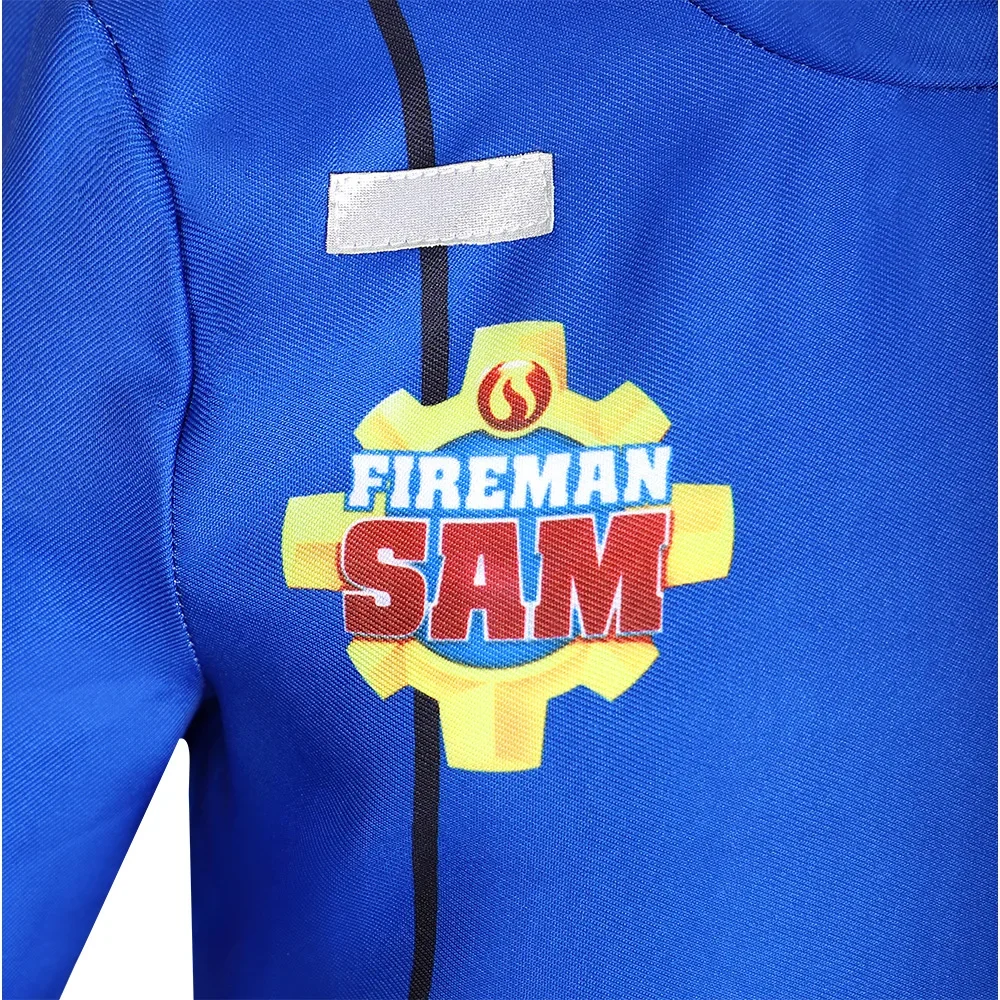 Costume Fireman Sam Performance Stage Role-playing Firefighters Cosplay Boy Girl School Holiday Clothes Game Play 3-pcs Outfit