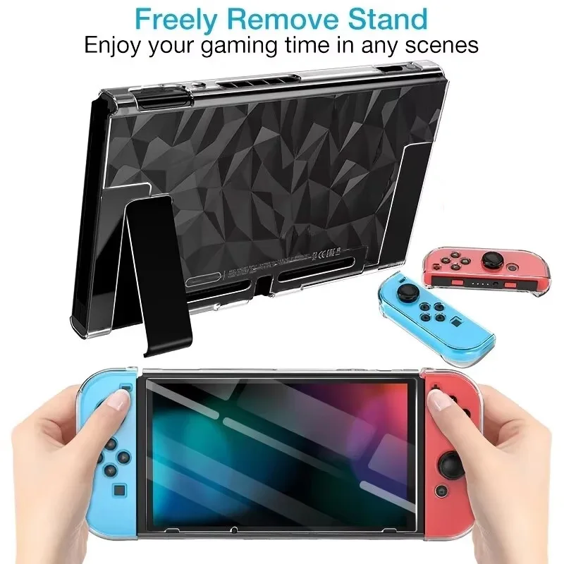 Switch Case For Nintendo, Clear Protective Case Cover For Nintendo Switch And JoyCon Controller With A Switch Tempered Glass