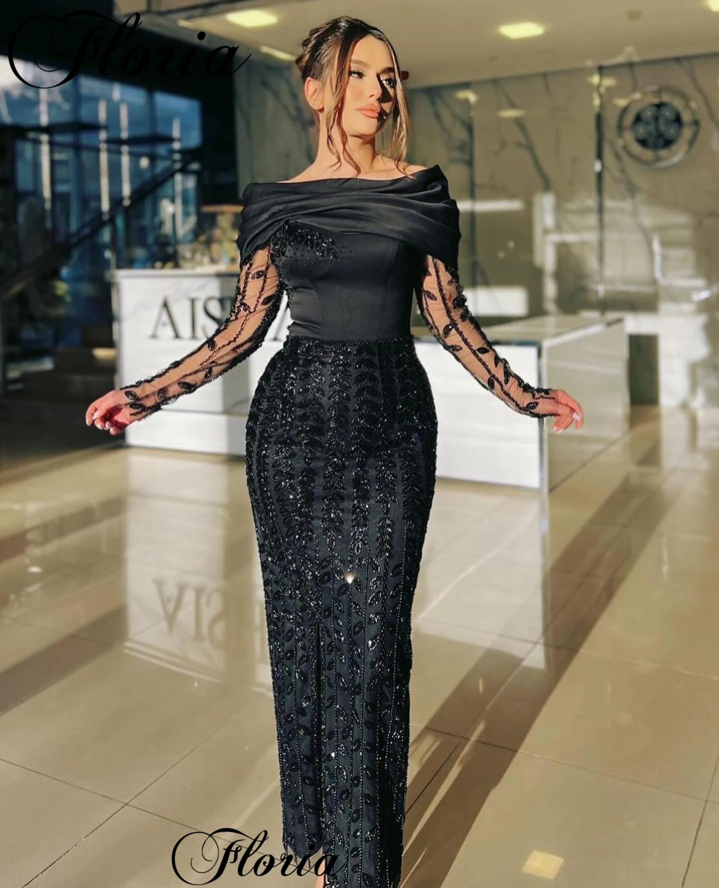 Vintage Black Evening Dresses For Women 2024 Off Shoulder Formal Occasion Dresses Vestidos Para Mujer Opening Ceremony Dresses