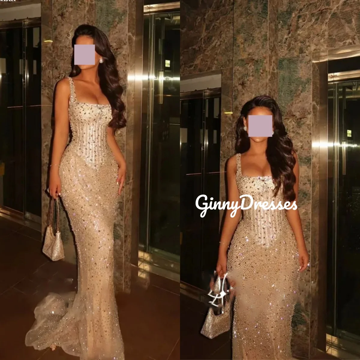 

Evening Dress Off-The-Shoulder Customize Mermaid Elegant Party Dresses For Women Floor-Length Zipper Up Sleeveless Wedding Party