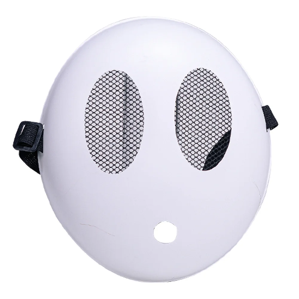 White Shy Boy Girl Mask Game for Shy Guy Kids Role-playing Masks Halloween Props Big Eyes and Small Mouth Masques Shy Guy Mask