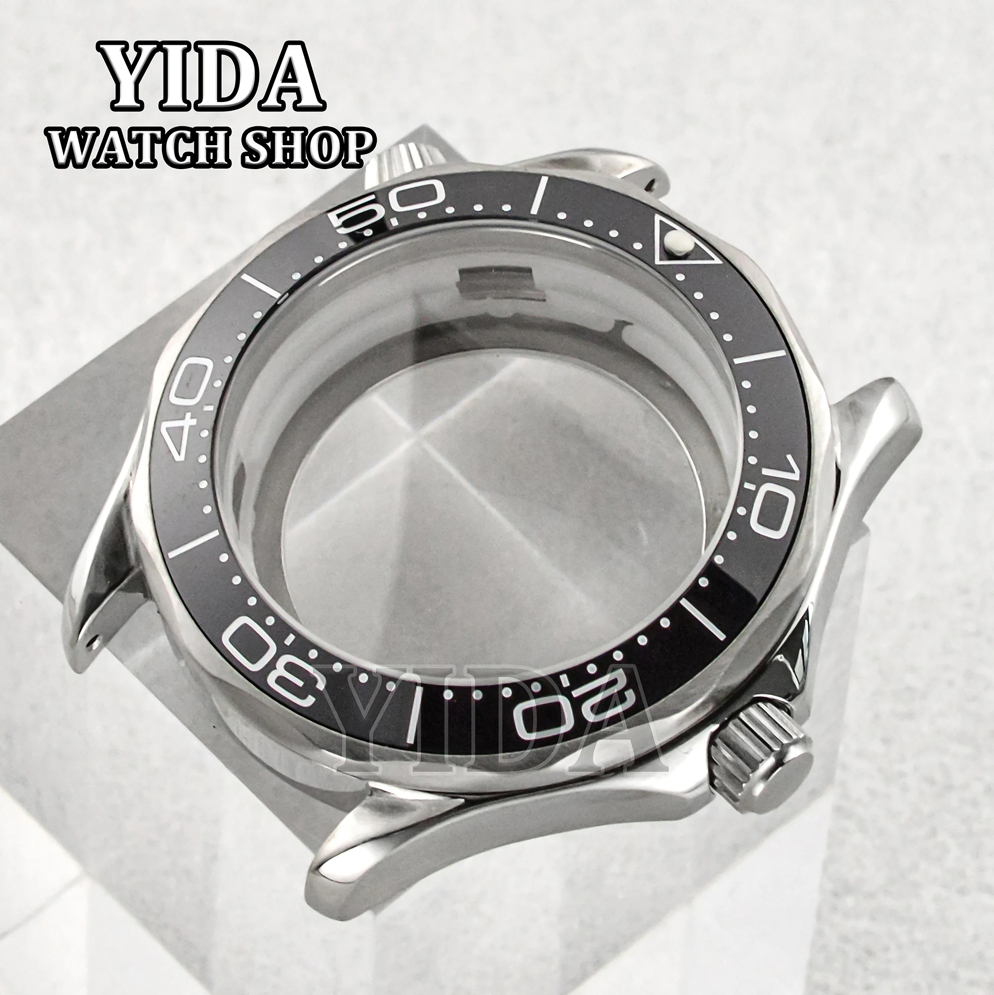 41mm Watch Case 316L Stainless Steel 10ATM Water Resistance Sapphire Crystal For Seamaster 300 NH35 Automatic Movement MOD Parts
