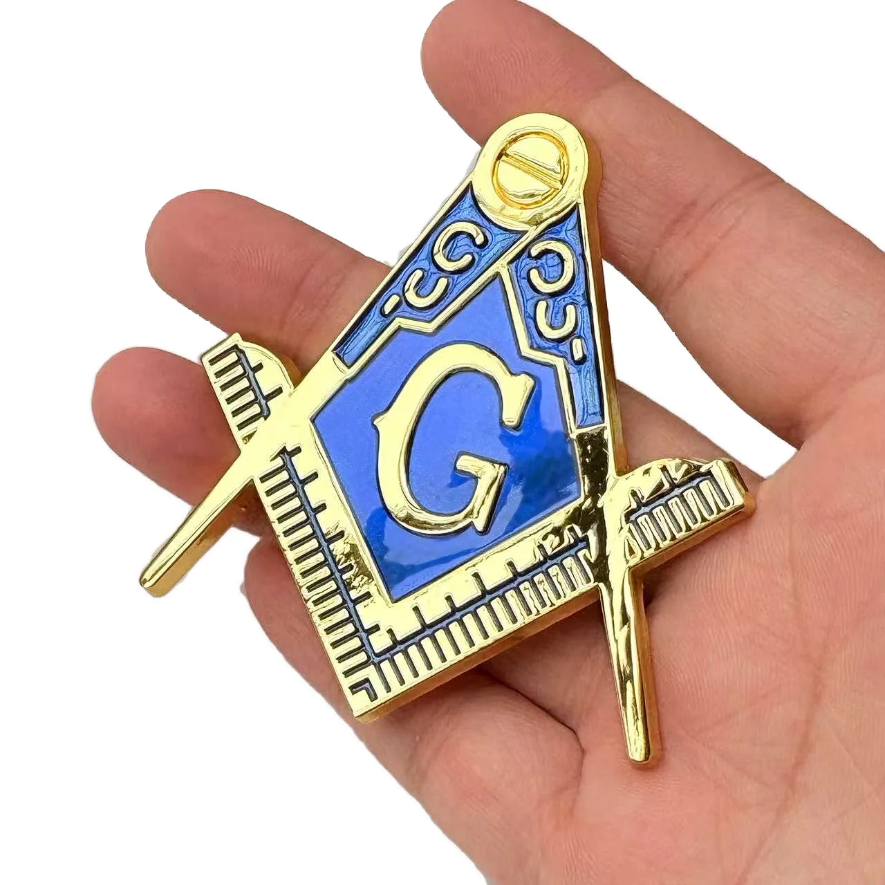 2pcs Masonic Car Emblem Compass Auto Truck Metal Decal, Mason Square Auto Motorcycle Gift Automobile Decoration Accessories