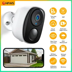 Solar camera security 3MP Battery Camera With 3W  Full Color Night Vision Outdoor wifi surveillance camera security protection