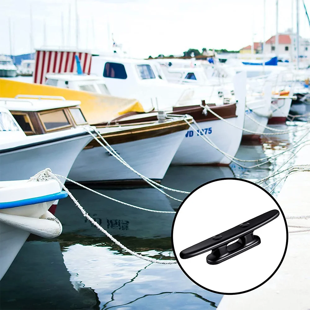 ABTC-4 Inch Black Boat Cleat Kayak Cleats Boat Dock Cleats Boat Kayak Canoe Cleat Black Strong Nylon Cleats