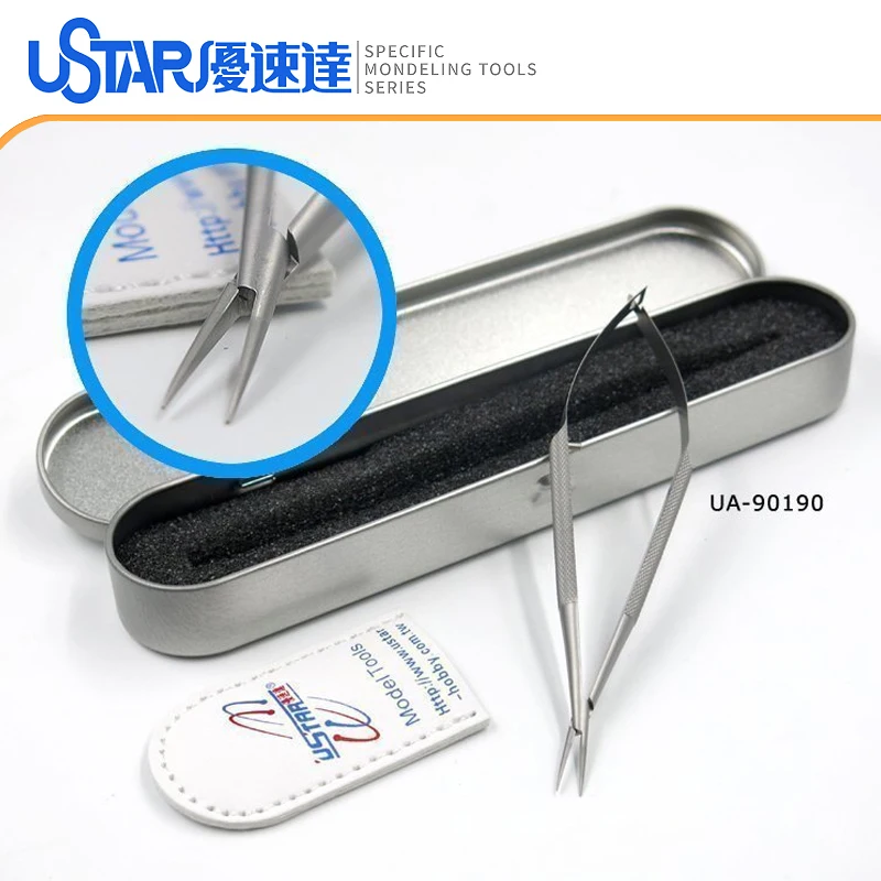 

U-STAR UA-90190 Ultra-precision Tweezers for Photo-Etched Parts Tip 0.25 Modeling Tweezers Model Craft Tools