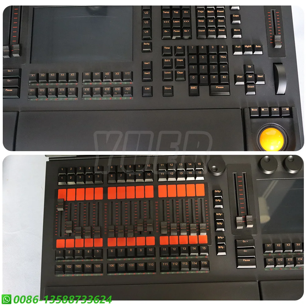 Linux I5 / I7 4096 Parameters Podiumverlichting Console M2 Voor Grote Concertshow Dmx512 Moving Leds Video Media Gemotoriseerde A/B Fader