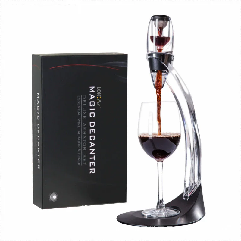 Professional  Red Wine Decanter Pourer with Filter Stand Quick Air Aerator Dispenser for Home Dining Bar