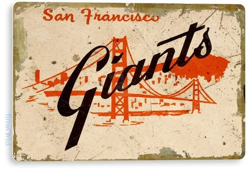 Blechschild San Francisco Giants Retro Metal Décor Park Baseball Card Shop A917