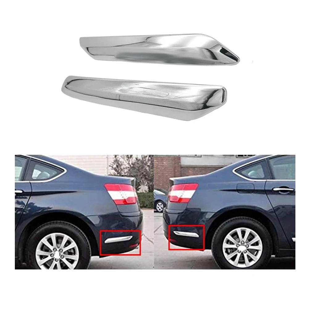 4Pcs/Set Car Front+Rear Bumper Strip Cover Trim Chrome Decoration for Citroen C5 2009 2010 2011 2012