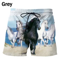 New Fashion 3d Horse Racing Print Shorts Cute Funny Animal Creative Casual Beach Shorts 2