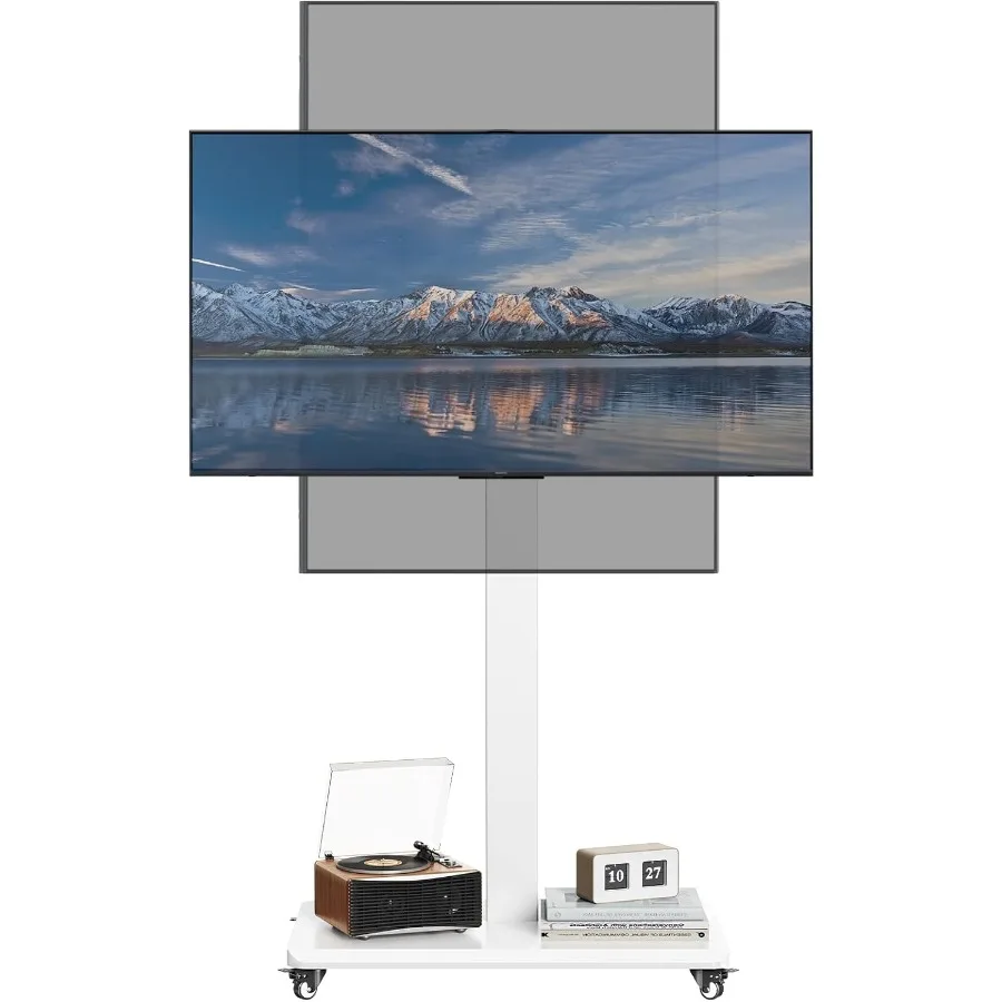 حامل تلفزيون محمول بارتفاع قابل للتعديل لأجهزة التلفاز مقاس 32 إلى 65 بوصة في وضع الصورة أو المناظر الطبيعية مثالي لغرفة المعيشة أو B #1