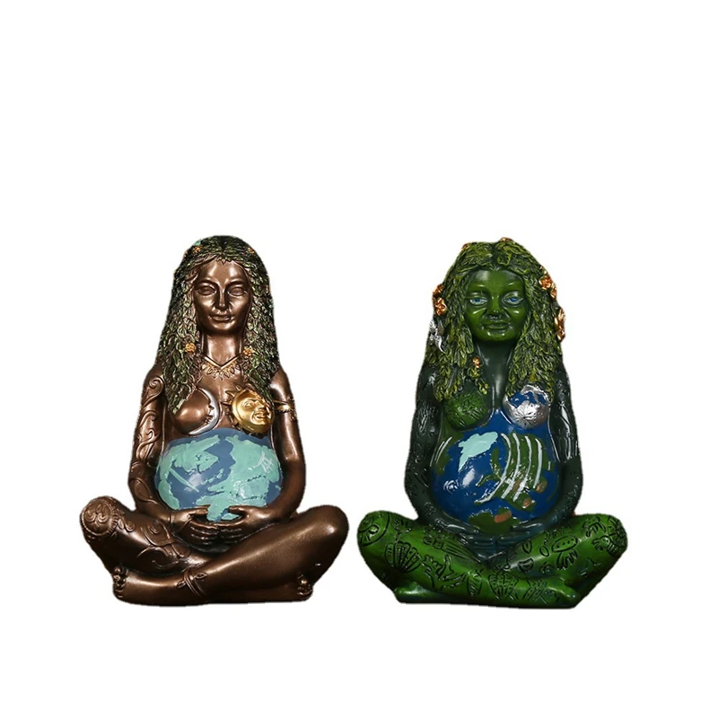 

Mother Earth Resin Art Statue Millennial Gaia Mythic Figurine Home Decors Desktop Ornament Ghia Mother Goddess Sculpture Gift