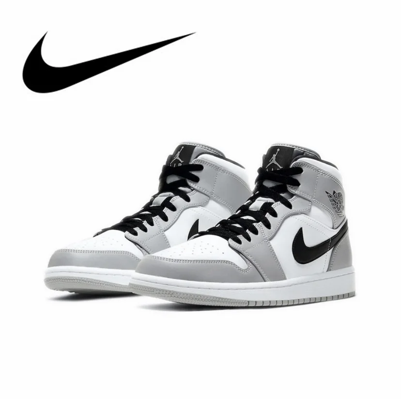 Nike x Air Jordan 1 Retro High OG Basketball Shoes For Men\'s Women\'s Classics Grey Smoke Outdoor Sports Sneakers